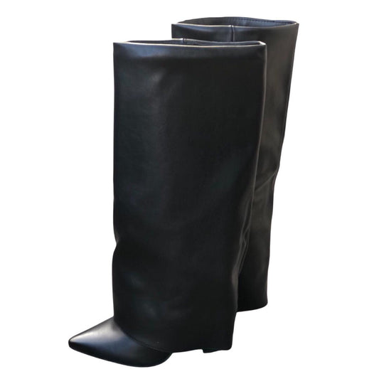 STIVALE RISVOLTO LISCIO