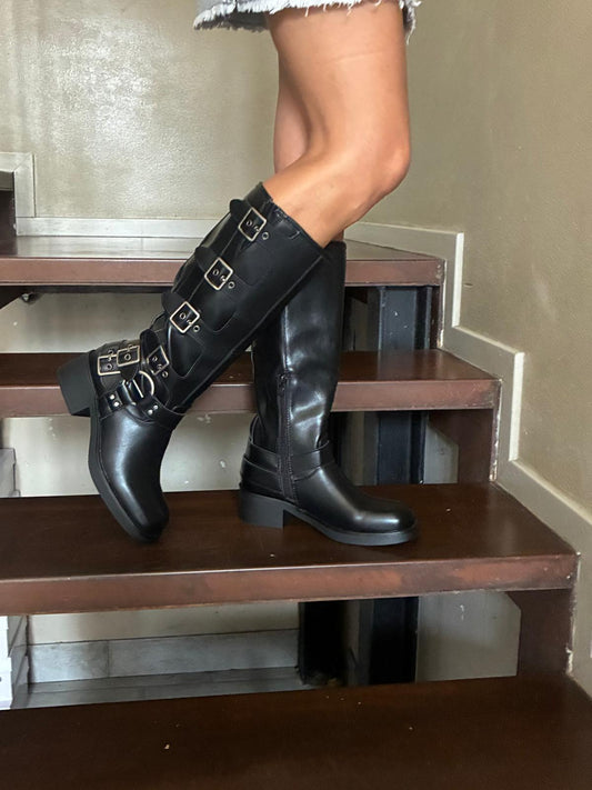Stivale biker fibbie